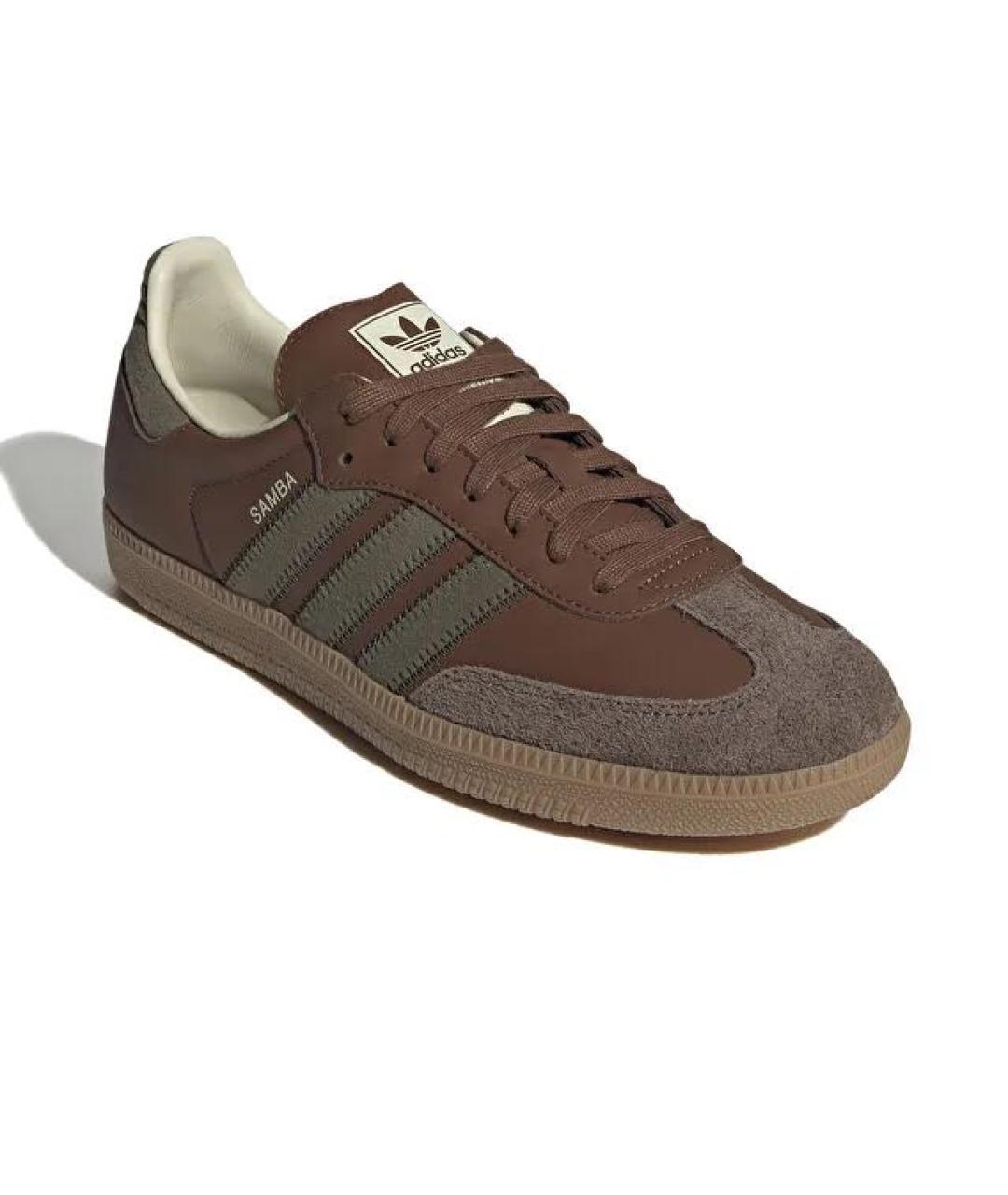 ADIDAS Коричневые кожаные кроссовки, фото 2