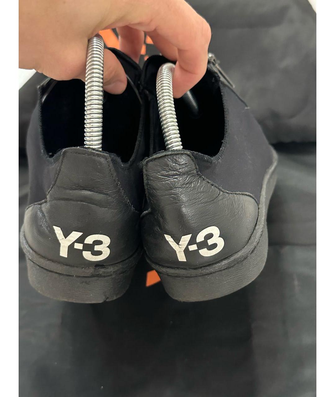 Y-3 Черные низкие кроссовки / кеды, фото 3