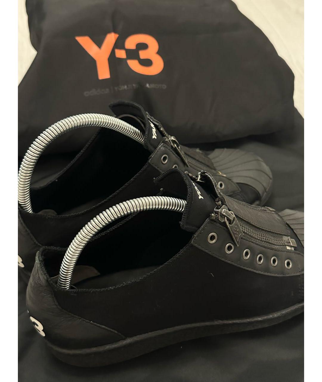 Y-3 Черные низкие кроссовки / кеды, фото 4