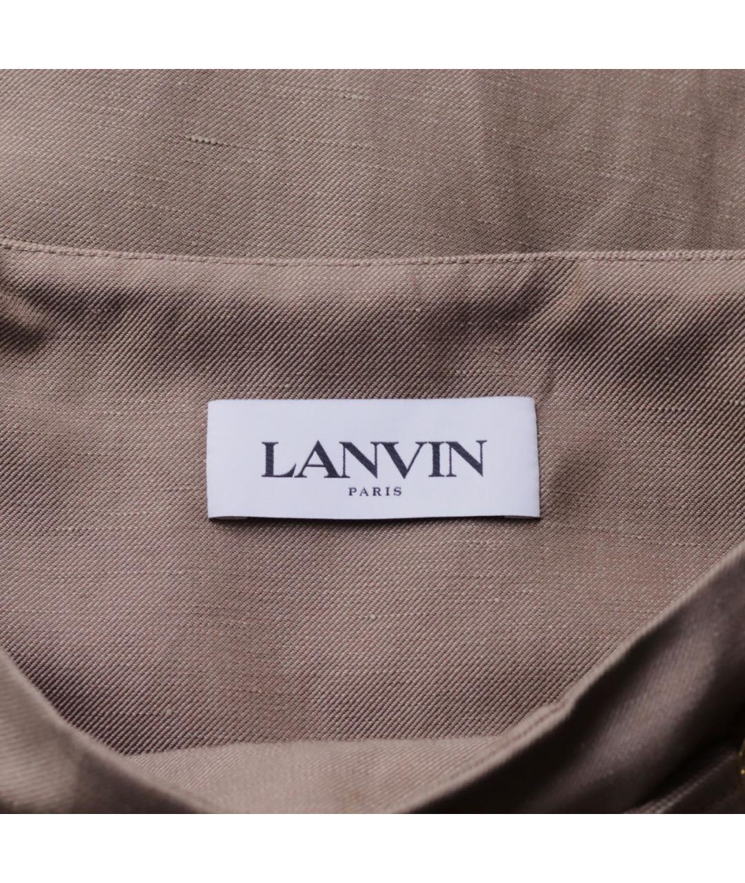 LANVIN Бежевая шерстяная юбка миди, фото 3