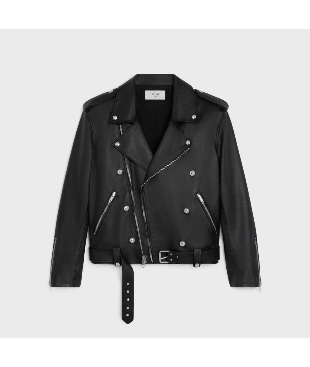 CELINE Черная кожаная куртка, фото 6