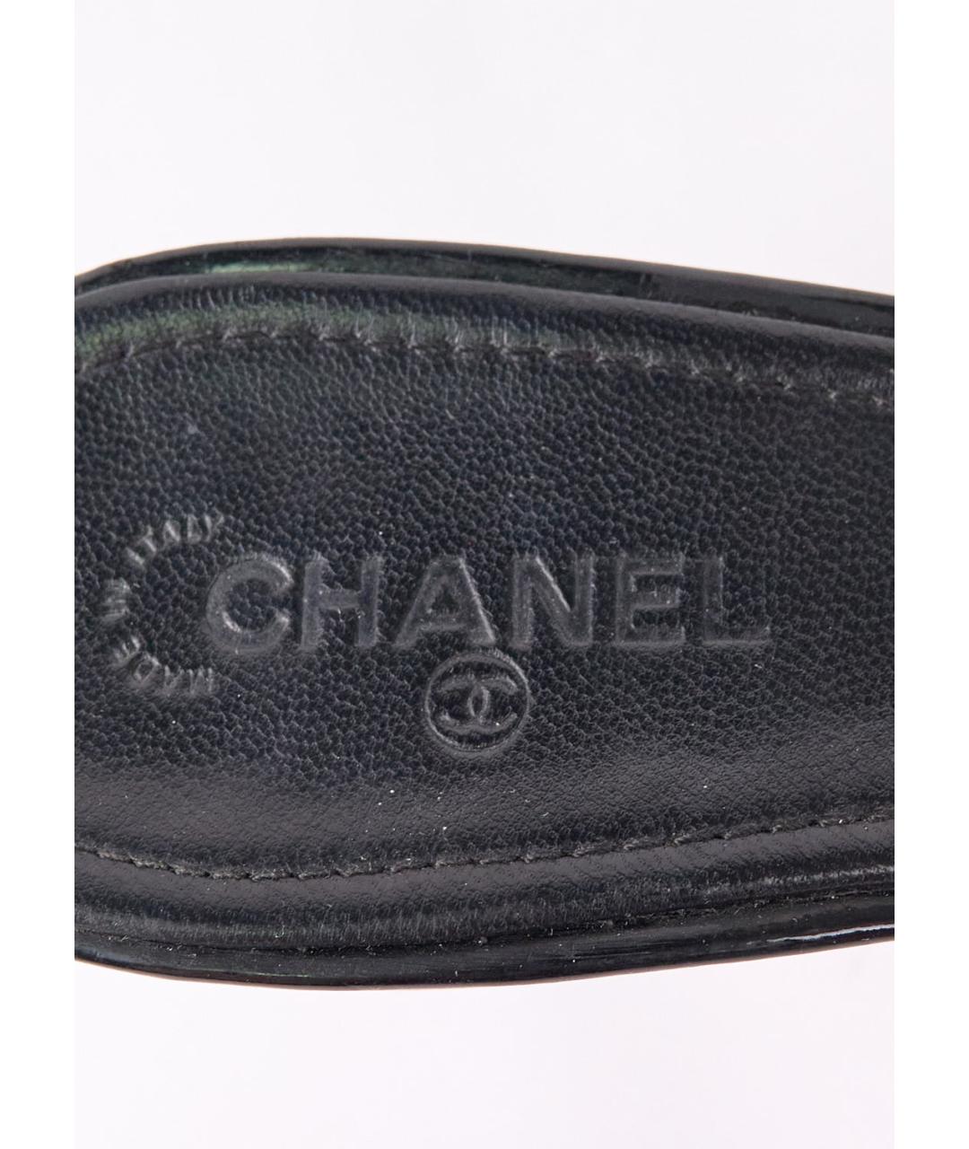 CHANEL Черные кожаные мюли, фото 5