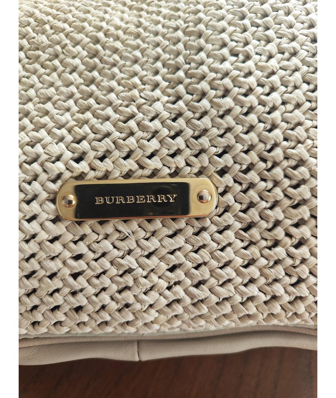 BURBERRY Серая кожаная сумка тоут, фото 5