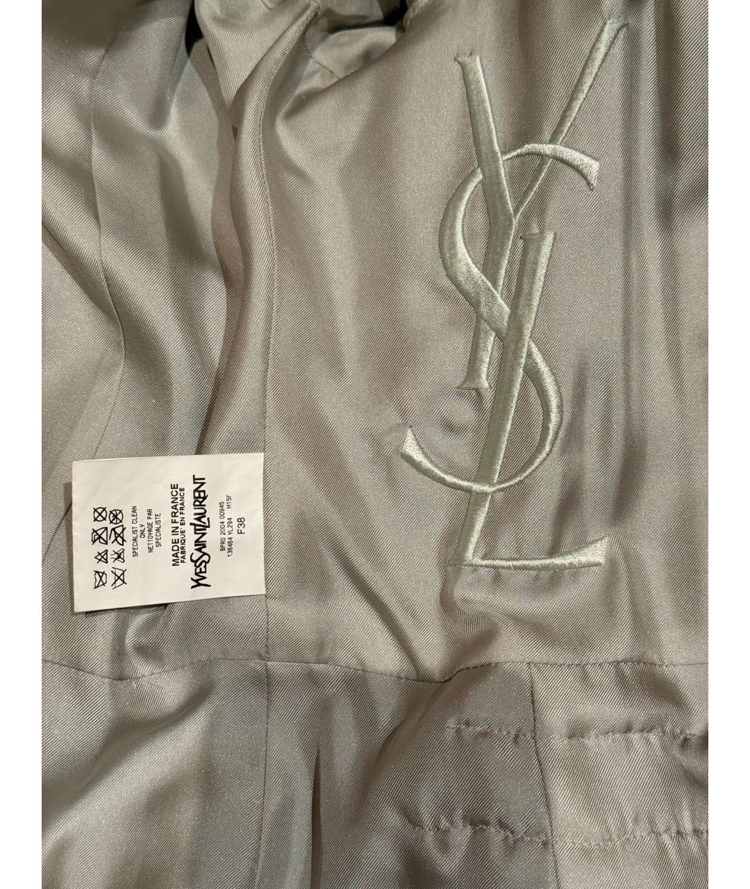 SAINT LAURENT Темно-синее пальто, фото 4