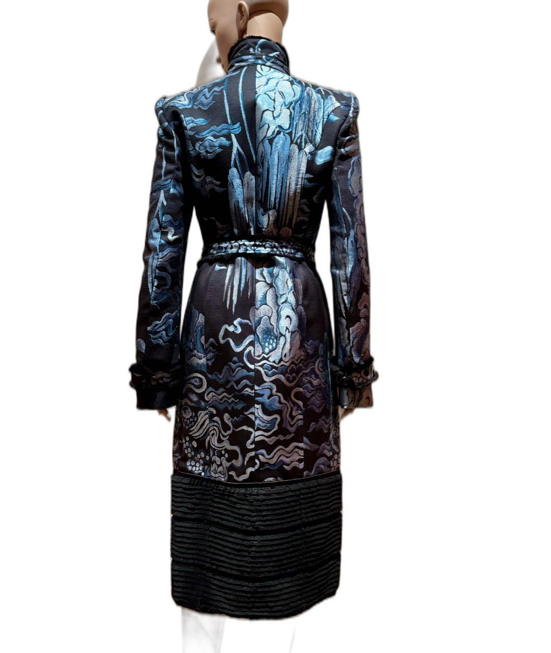 SAINT LAURENT Темно-синее пальто, фото 2