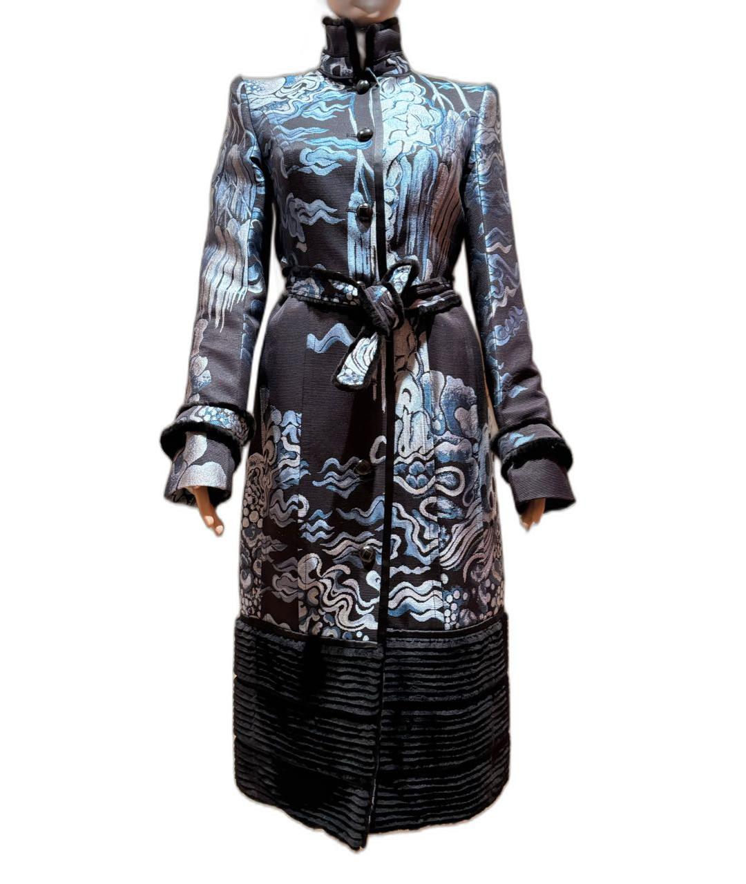 SAINT LAURENT Темно-синее пальто, фото 8