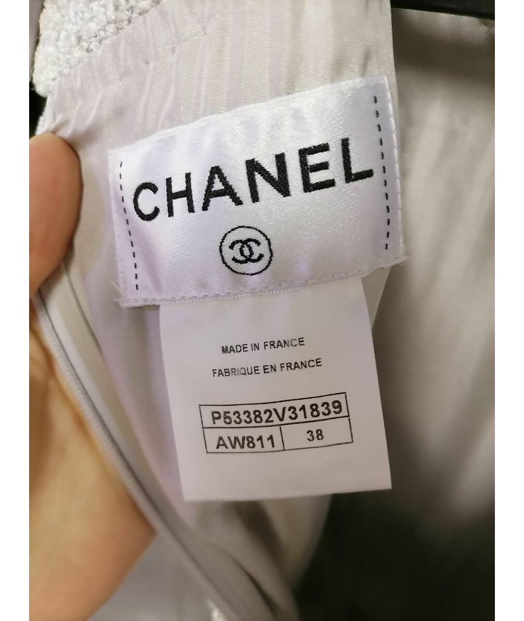 CHANEL Серебряное твидовое повседневное платье, фото 3