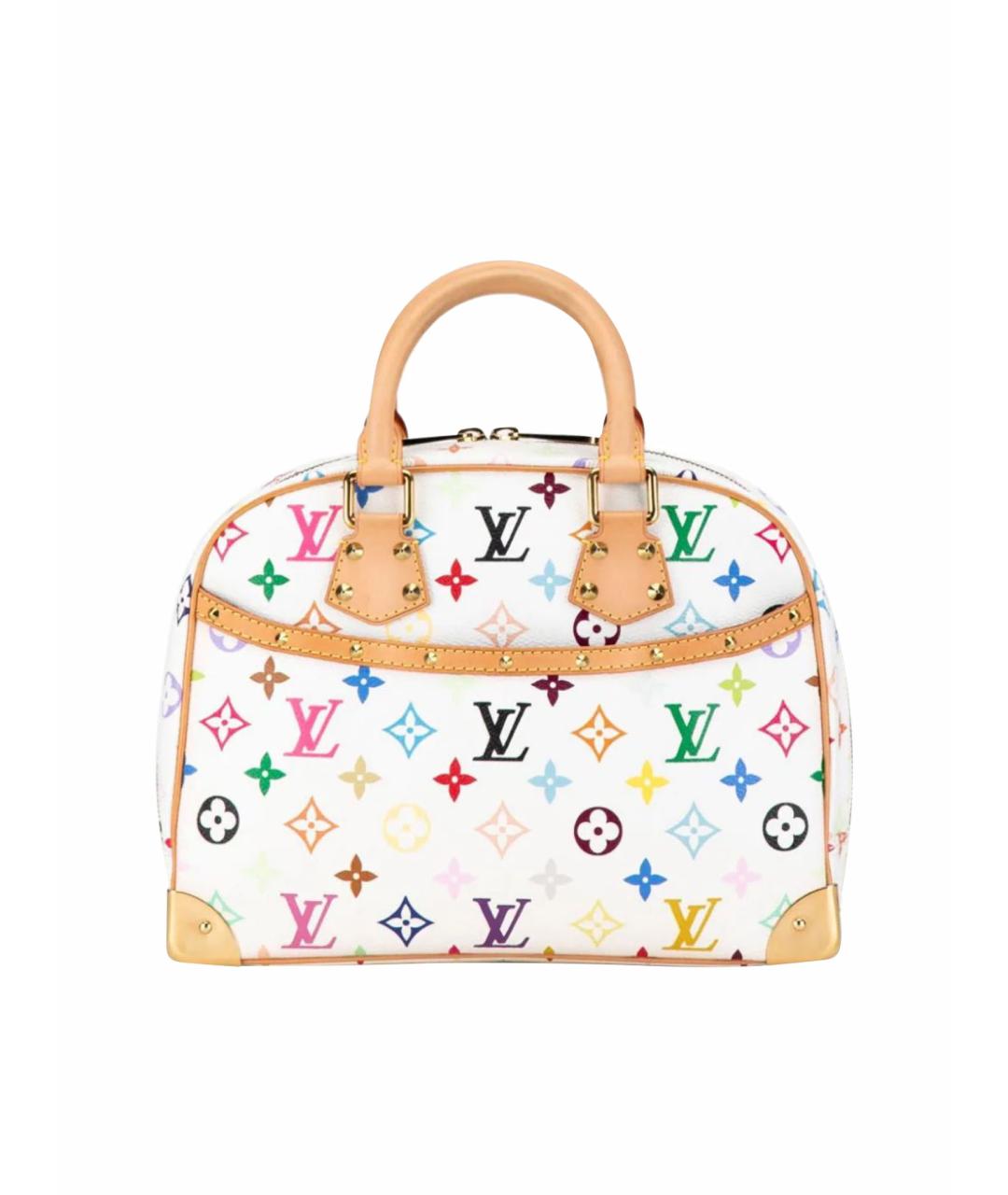 LOUIS VUITTON Белая кожаная сумка с короткими ручками, фото 1