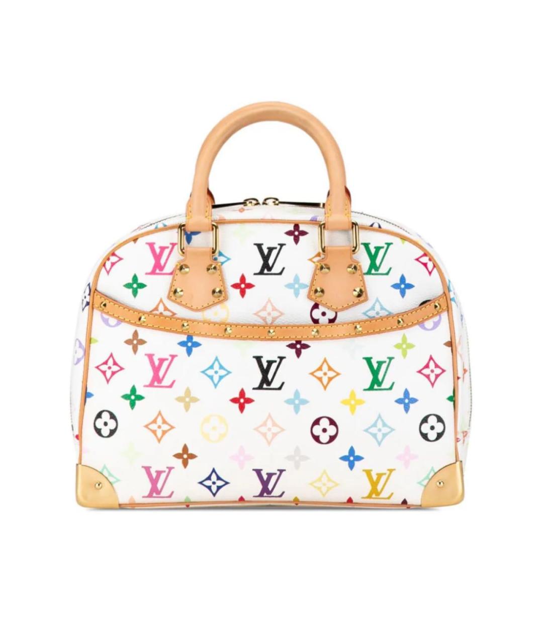 LOUIS VUITTON Белая кожаная сумка с короткими ручками, фото 8