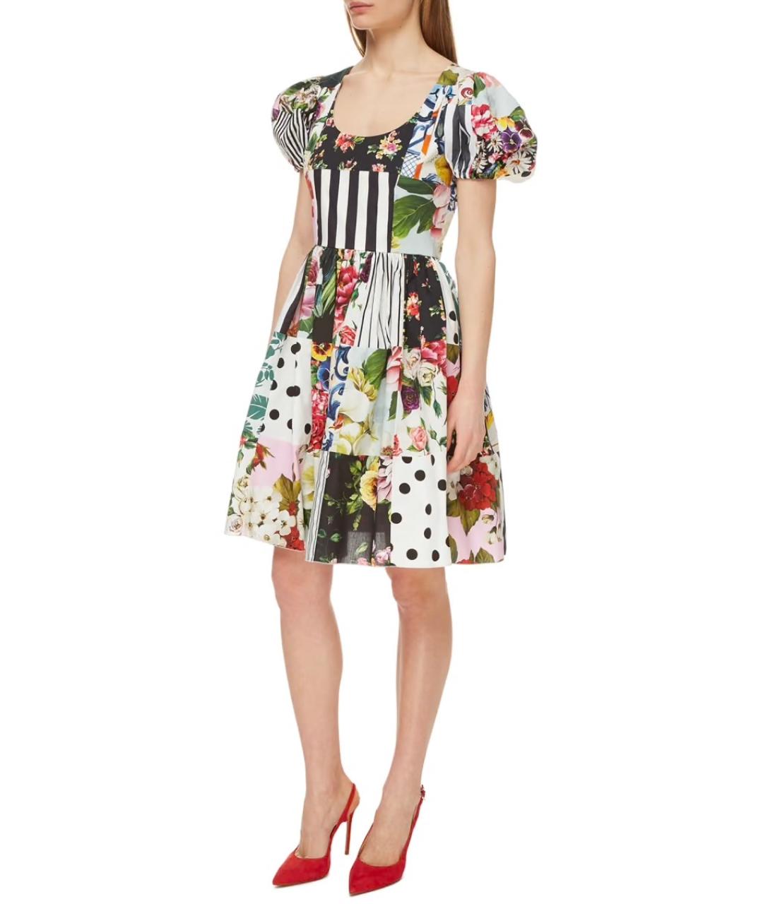 DOLCE&GABBANA Мульти хлопковое повседневное платье, фото 2