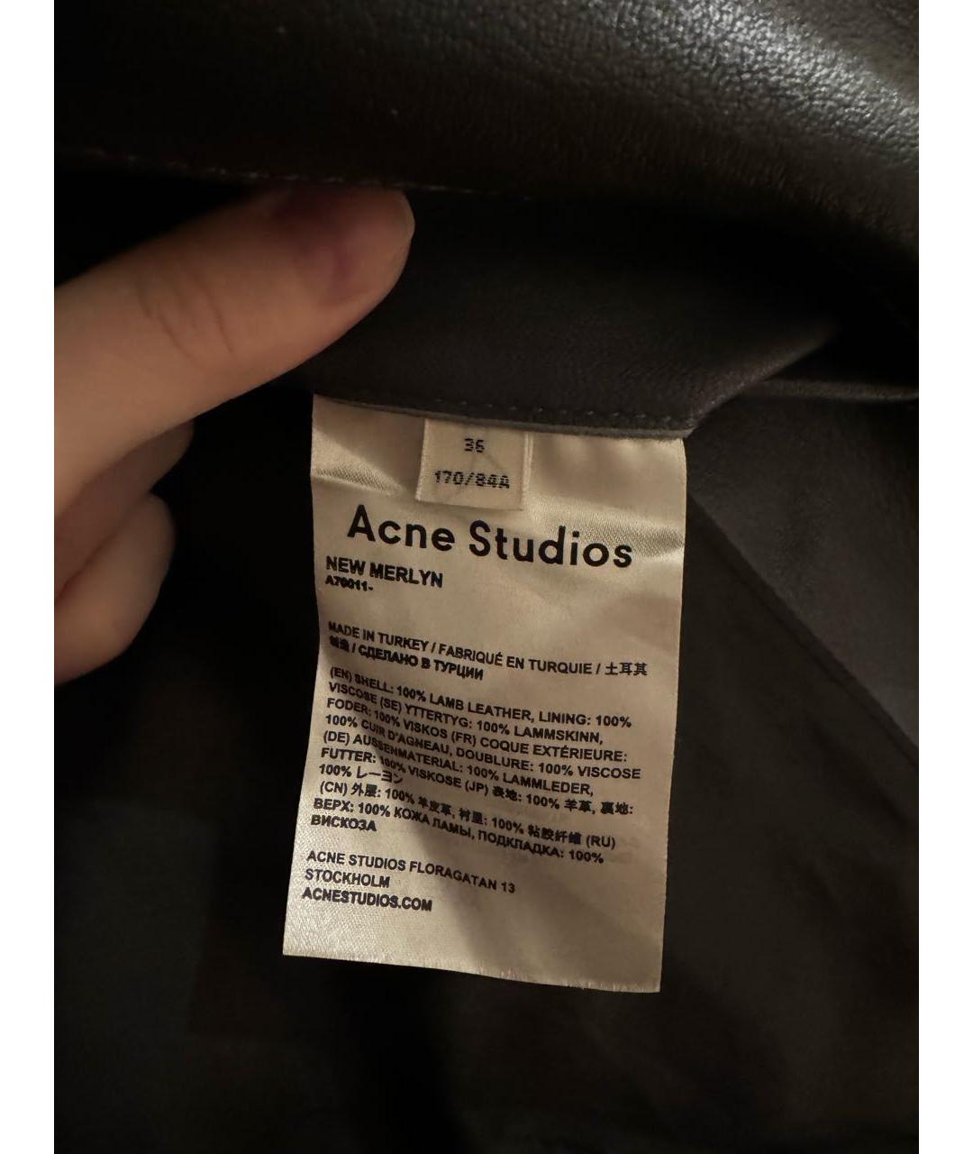 ACNE STUDIOS Серая кожаная куртка, фото 3