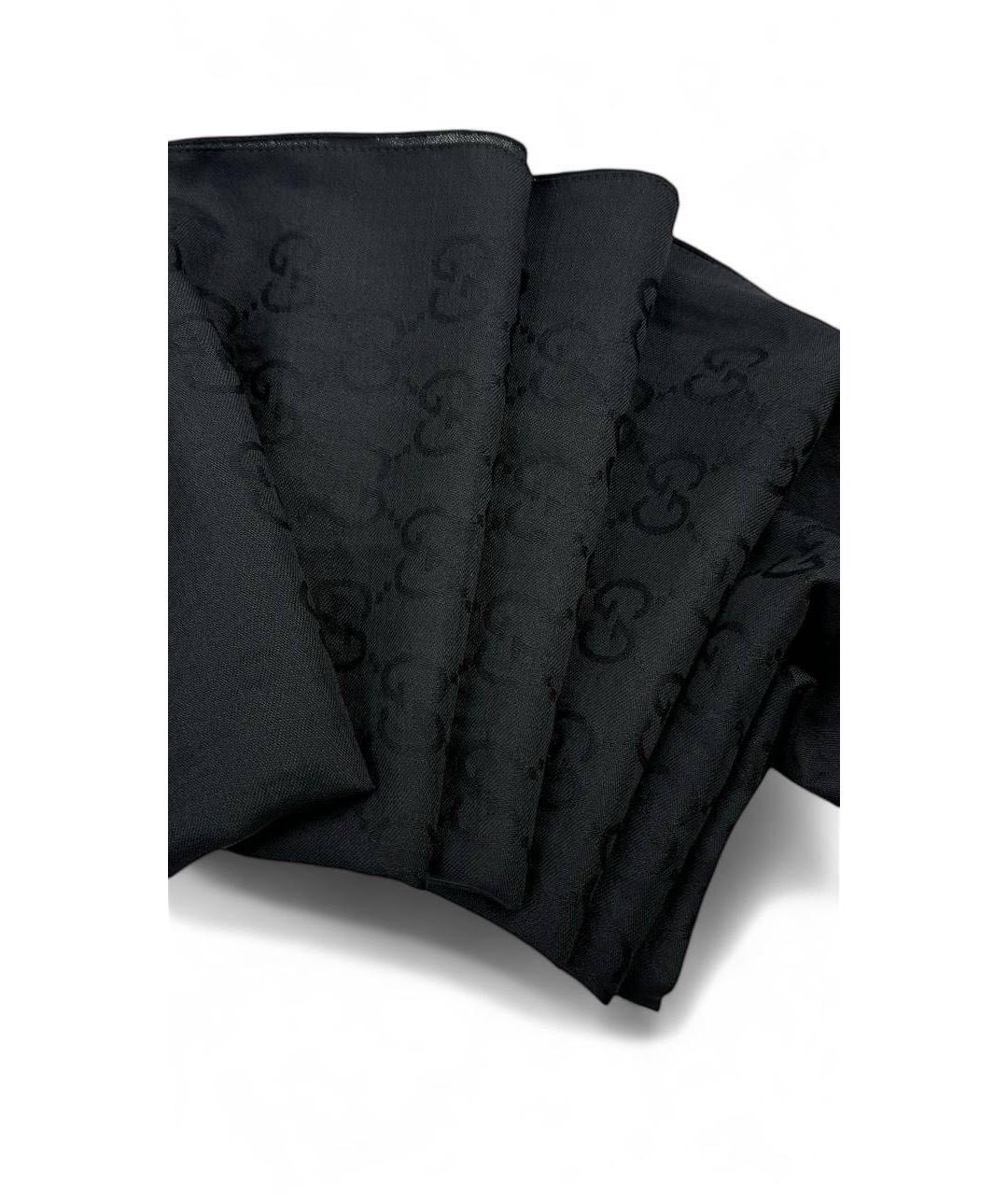 GUCCI Черный шарф, фото 2