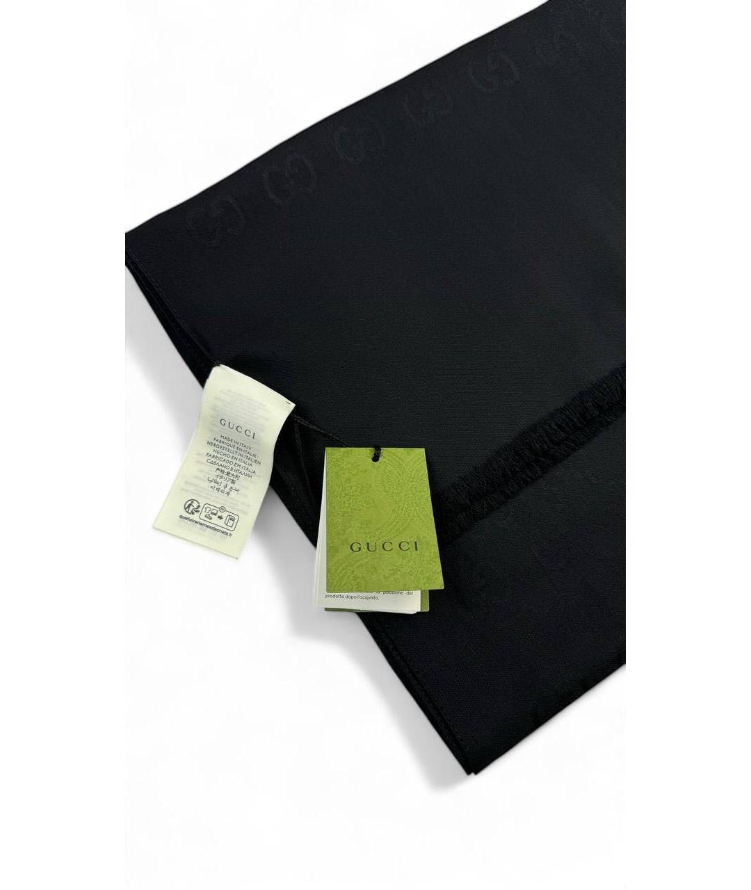 GUCCI Черный шарф, фото 4