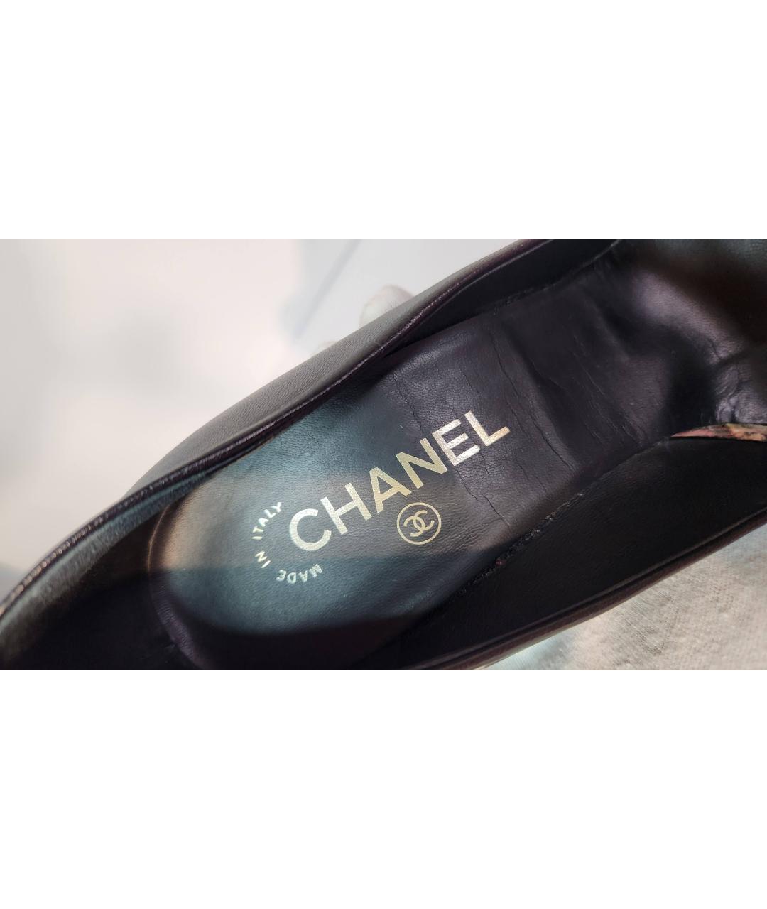 CHANEL Черные кожаные туфли, фото 6