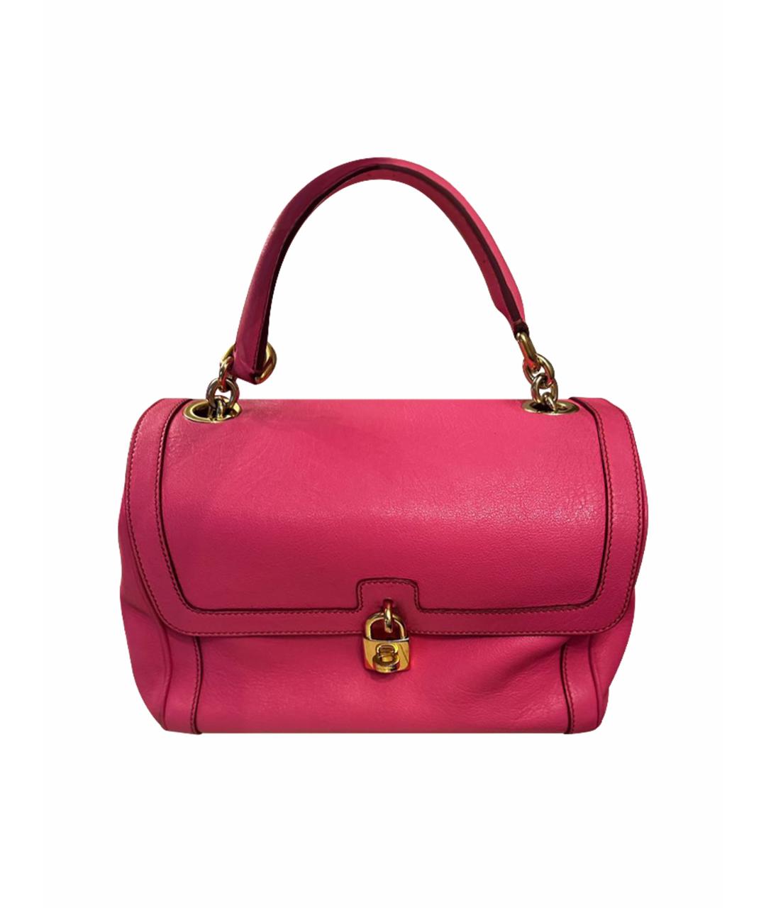 DOLCE&GABBANA Розовая кожаная сумка с короткими ручками, фото 1