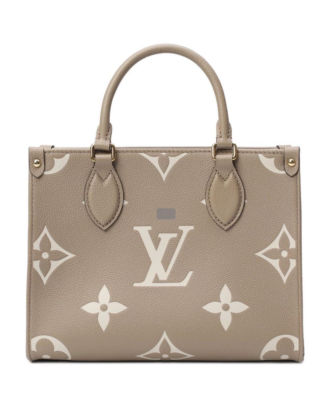 LOUIS VUITTON Бежевая кожаная сумка тоут, фото 1