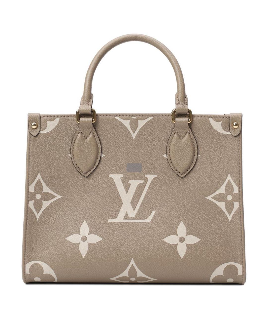 LOUIS VUITTON Бежевая кожаная сумка тоут, фото 3