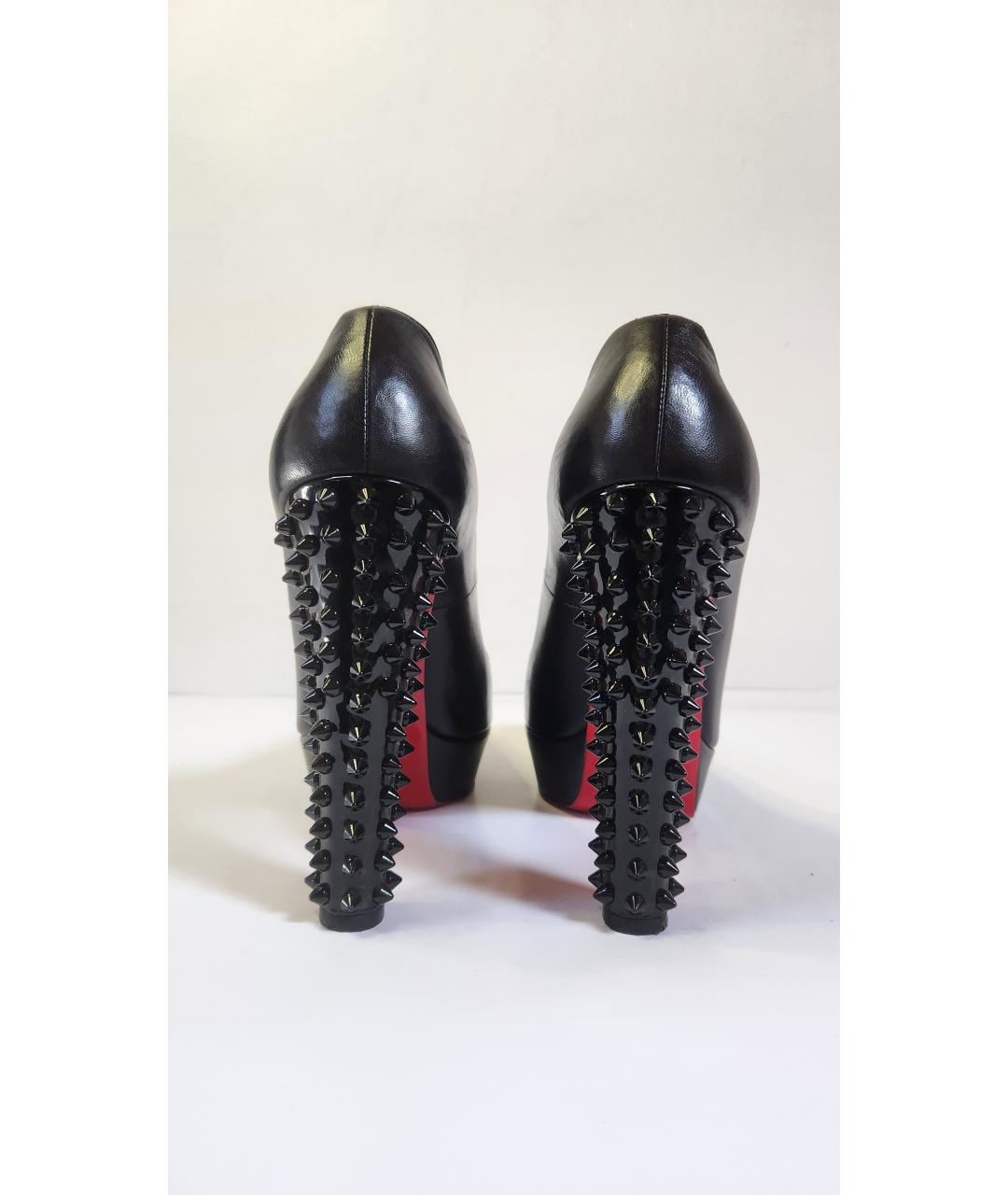 CHRISTIAN LOUBOUTIN Черные кожаные туфли, фото 4