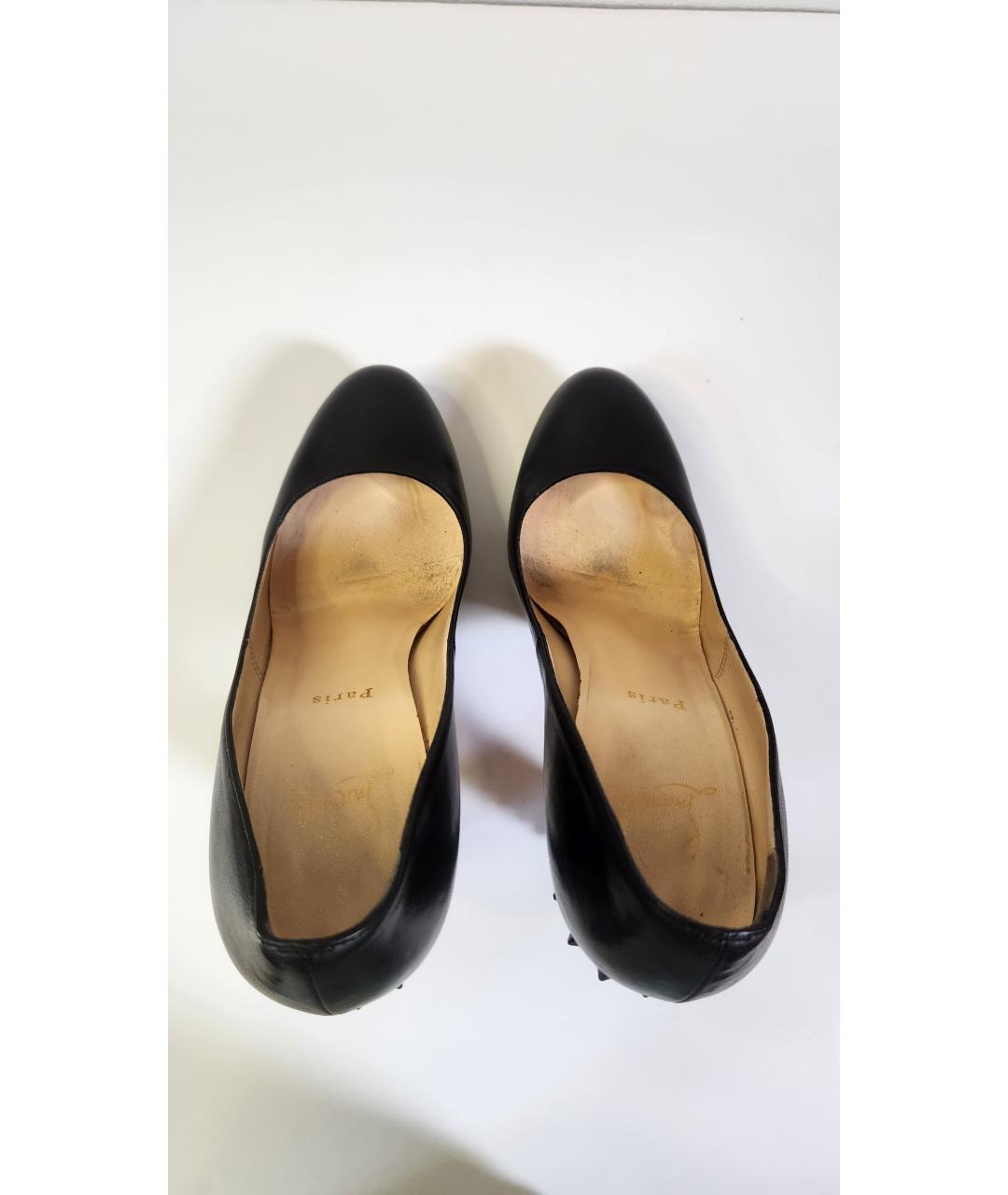 CHRISTIAN LOUBOUTIN Черные кожаные туфли, фото 3