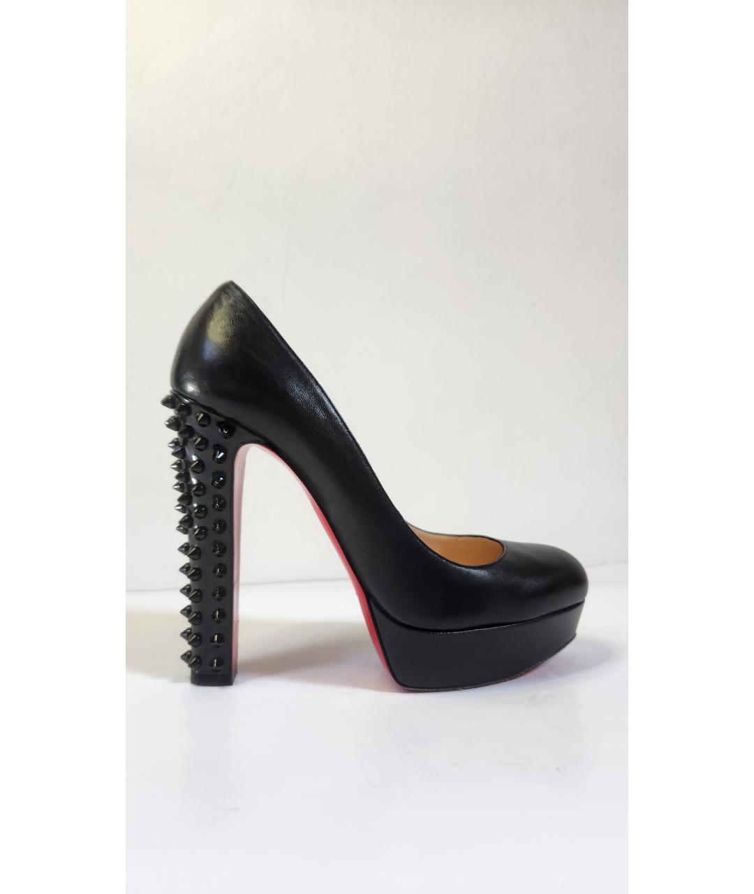 CHRISTIAN LOUBOUTIN Черные кожаные туфли, фото 10