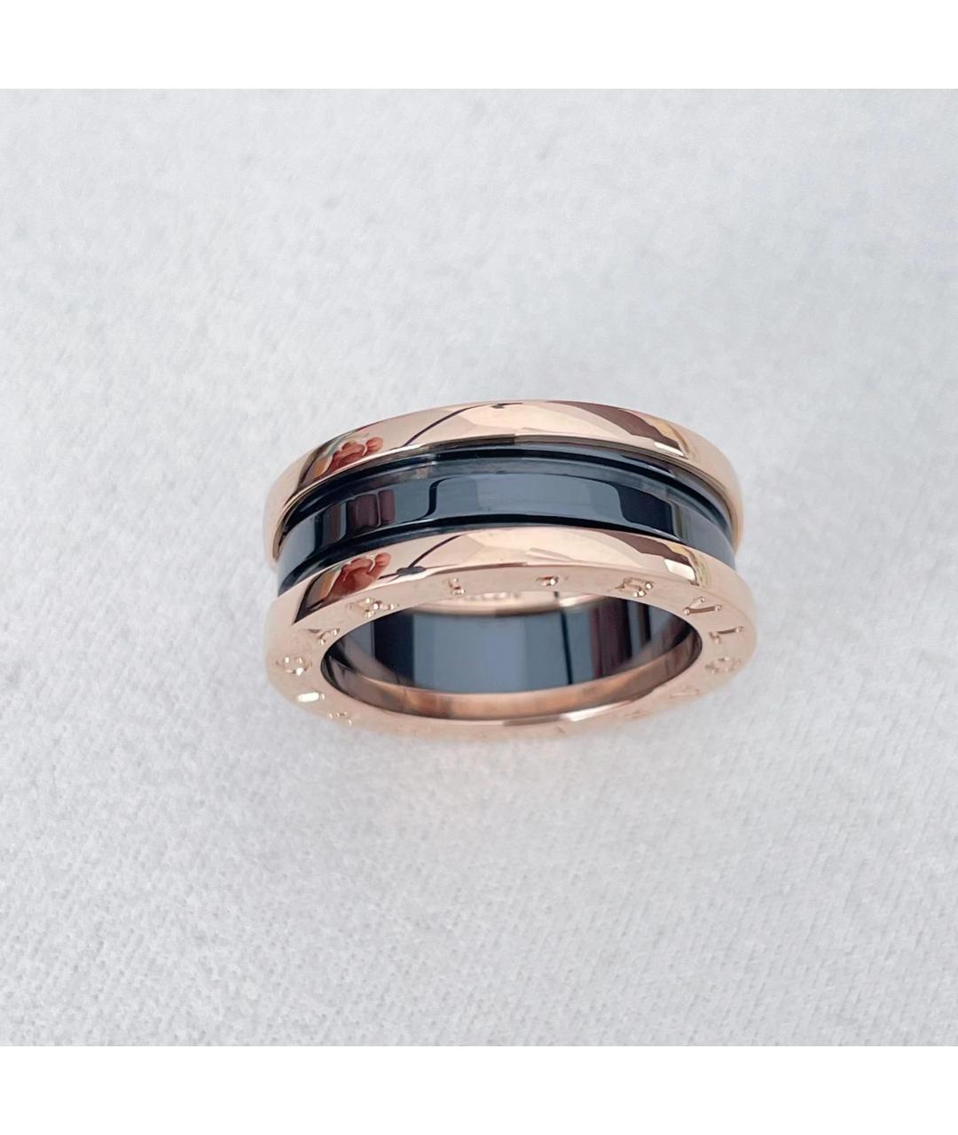 BVLGARI Черное кольцо из розового золота, фото 3
