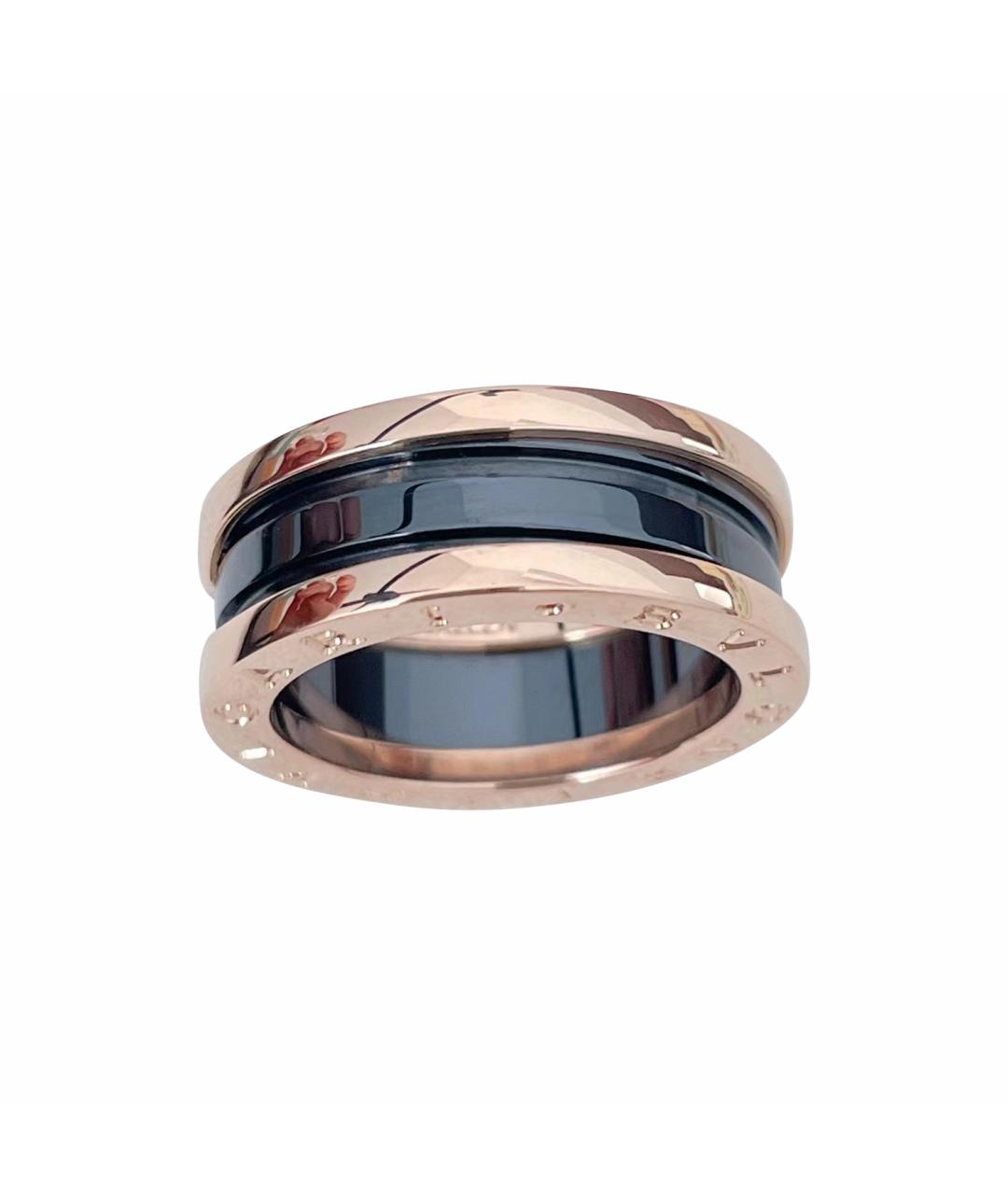 BVLGARI Черное кольцо из розового золота, фото 1
