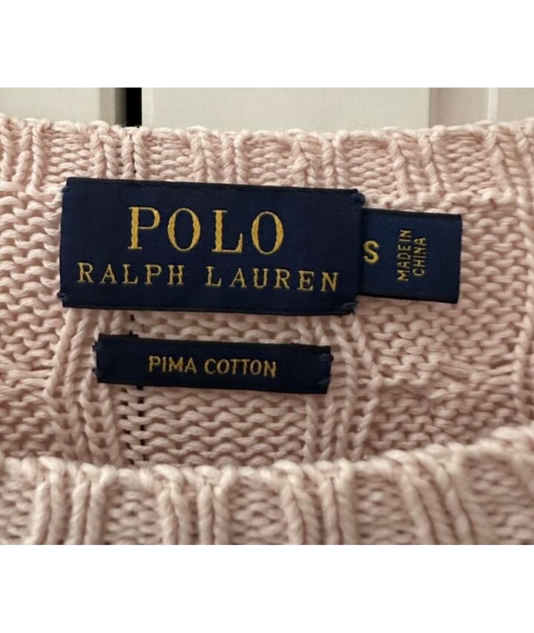 POLO RALPH LAUREN Розовый хлопковый джемпер / свитер, фото 3