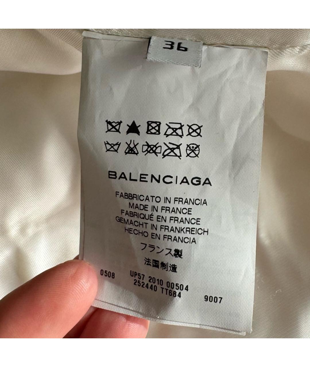 BALENCIAGA Белая меховая шуба, фото 6