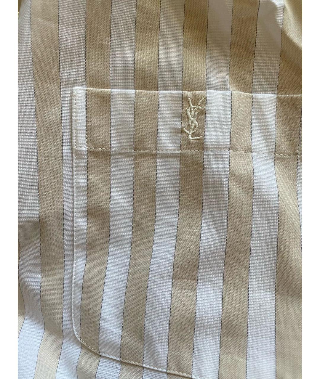 SAINT LAURENT Бежевая хлопковая рубашка, фото 4