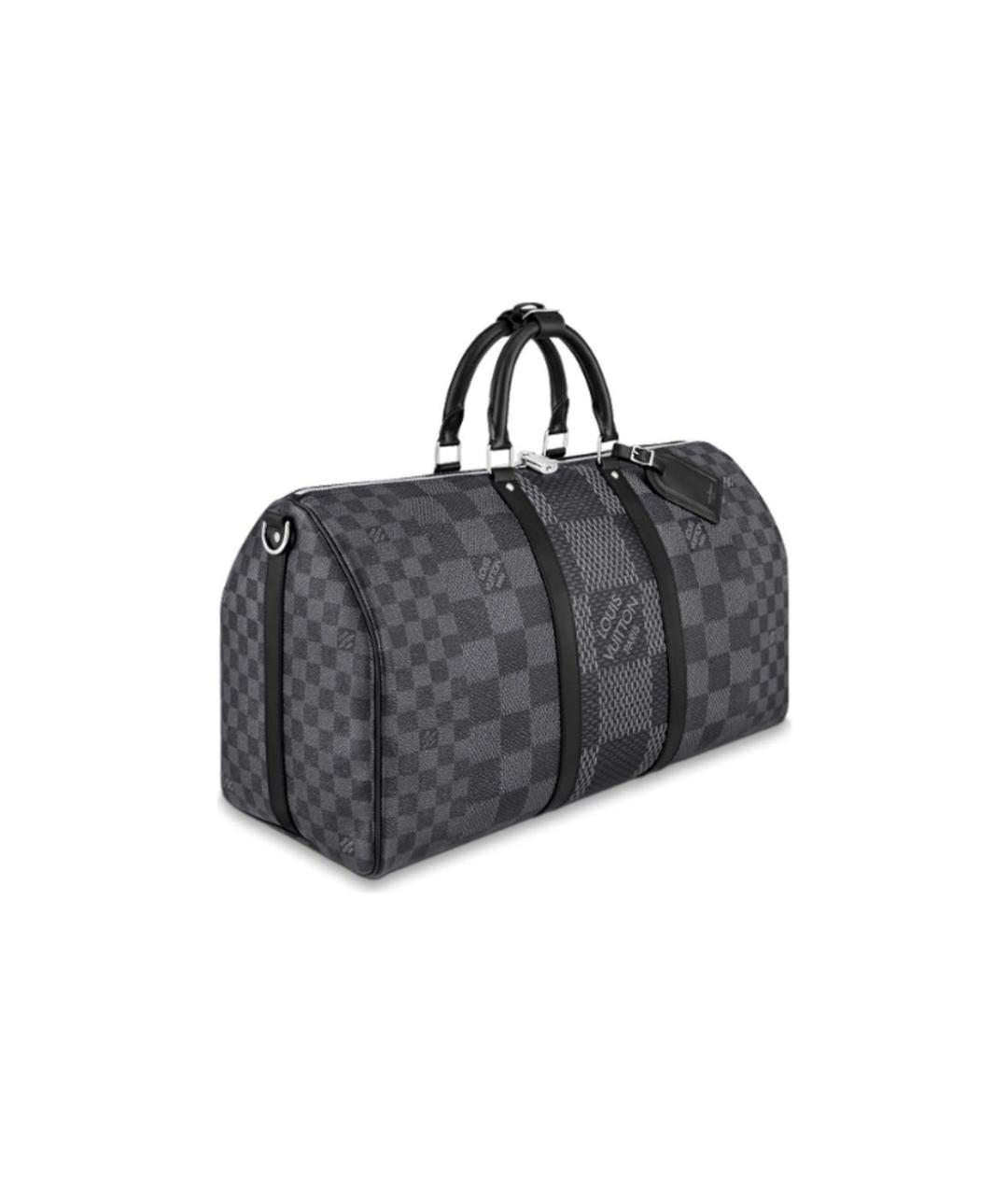 LOUIS VUITTON Антрацитовая дорожная/спортивная сумка, фото 2