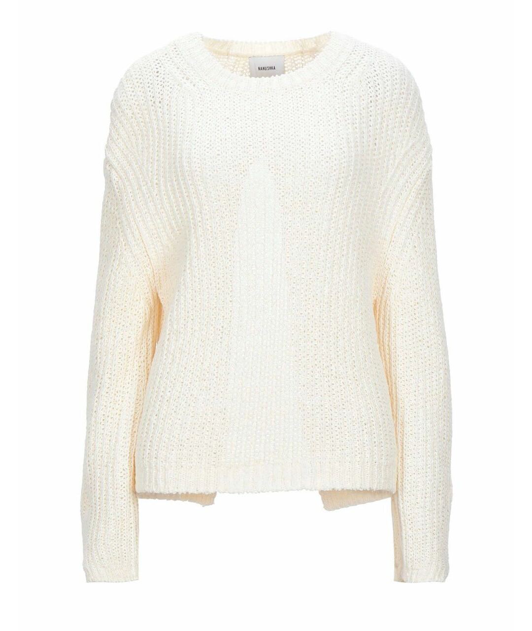 NANUSHKA Белый хлопко-эластановый джемпер / свитер, фото 1