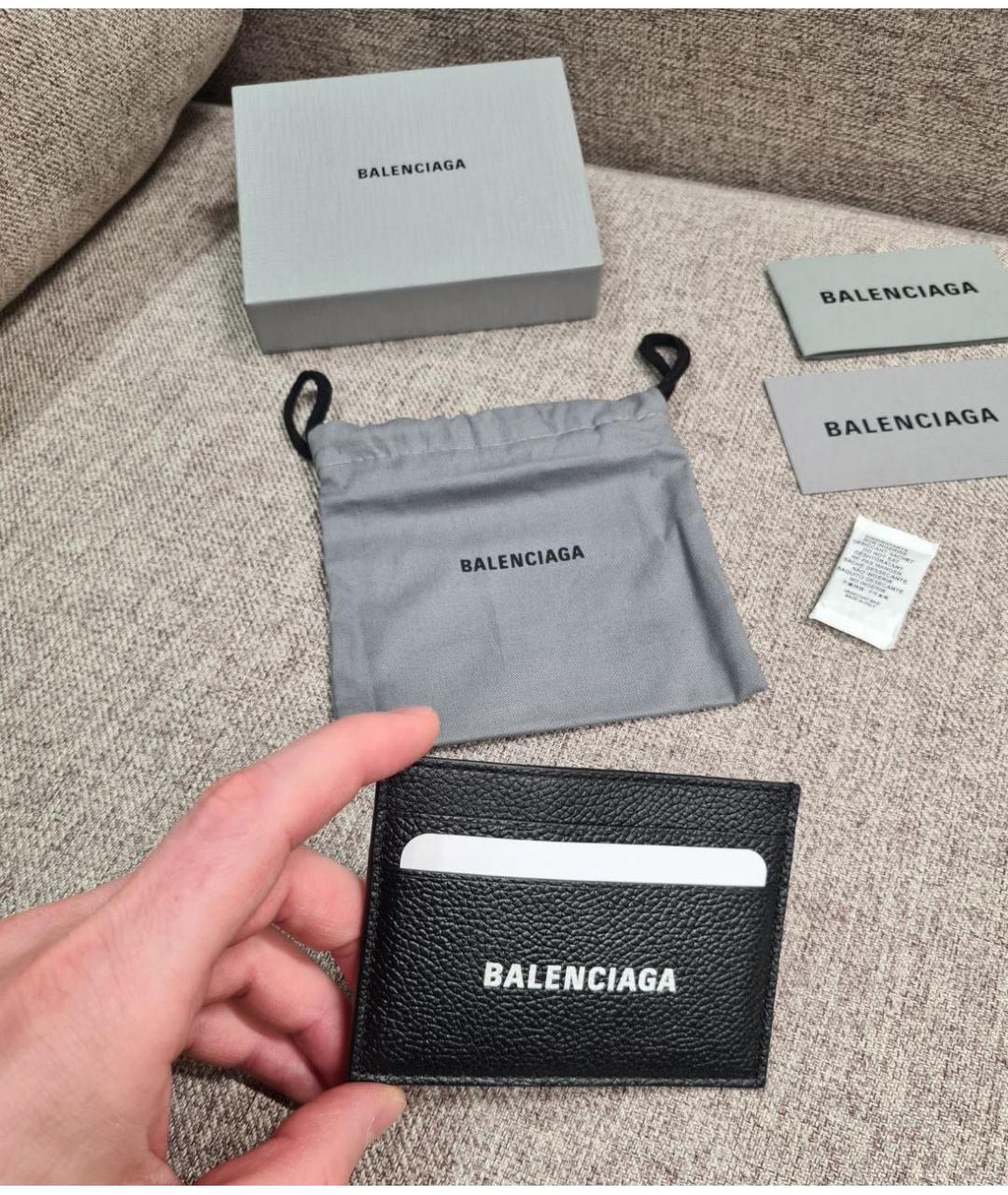 BALENCIAGA Черный кожаный кардхолдер, фото 4