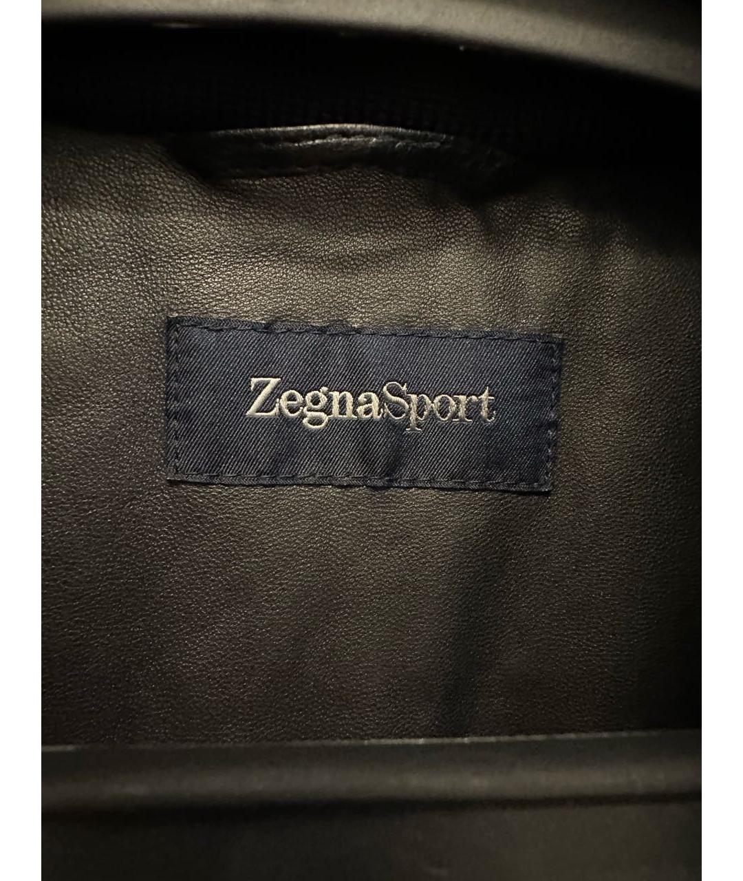 ZEGNA SPORT Черная кожаная куртка, фото 3