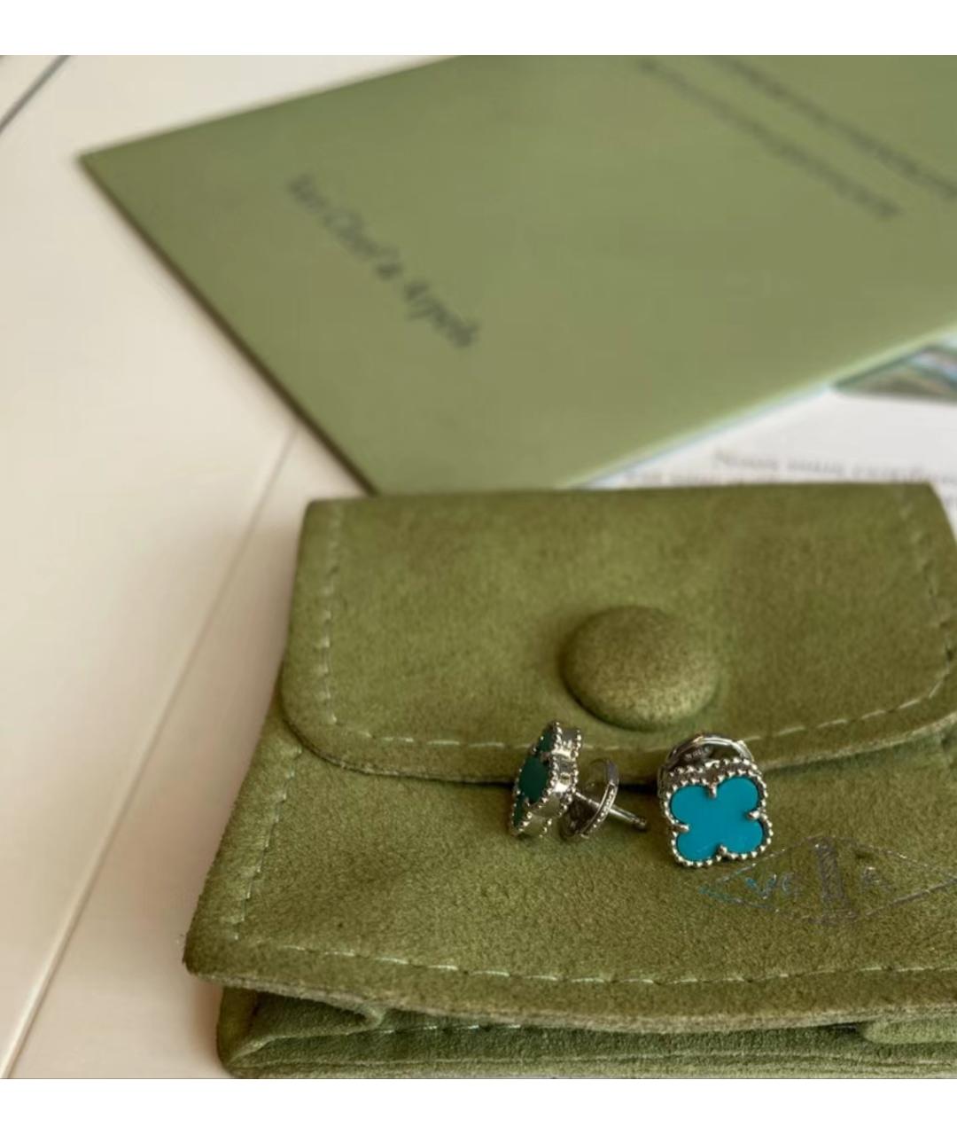 VAN CLEEF & ARPELS Голубые серьги из белого золота, фото 5