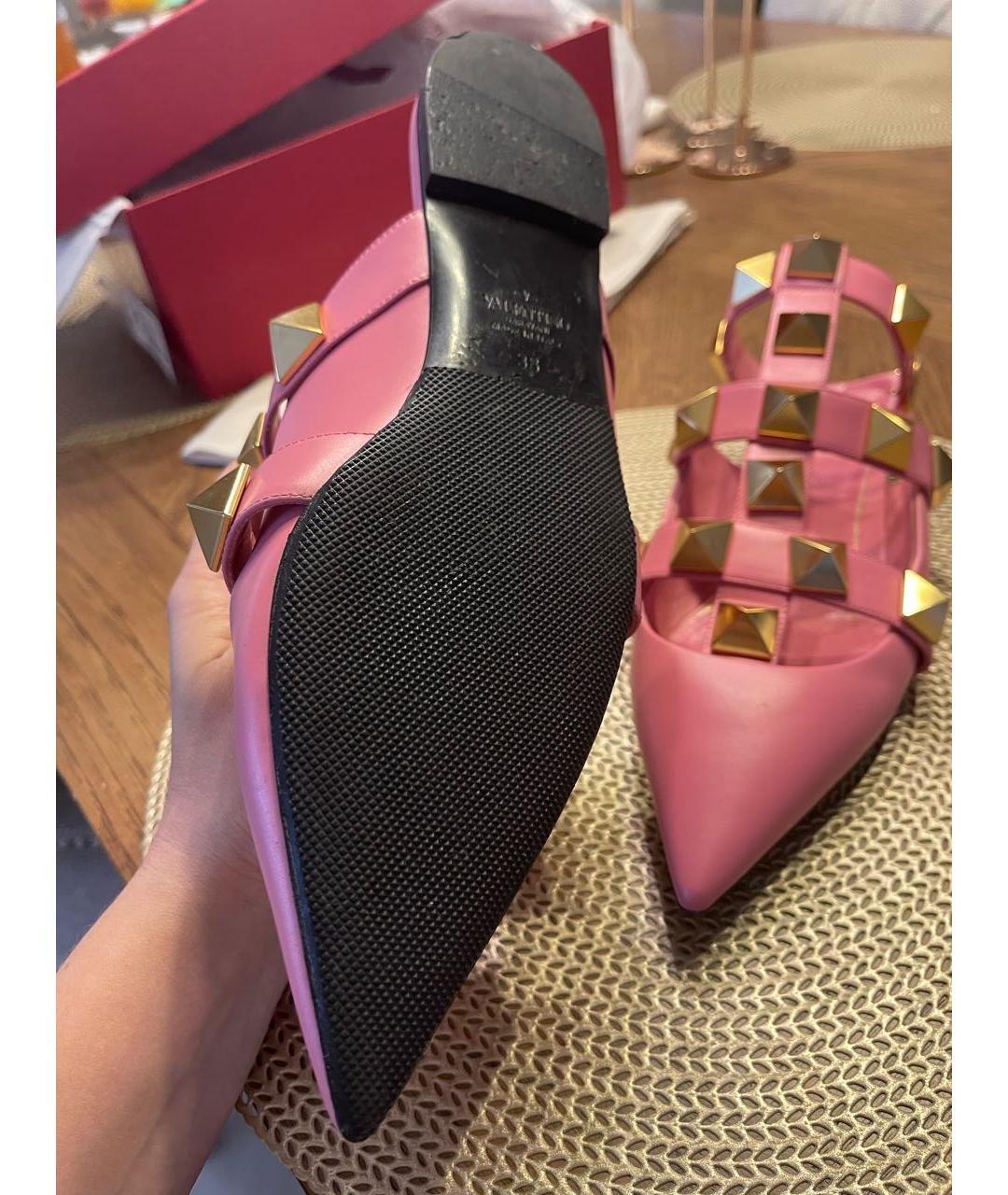 VALENTINO Розовые кожаные туфли, фото 5