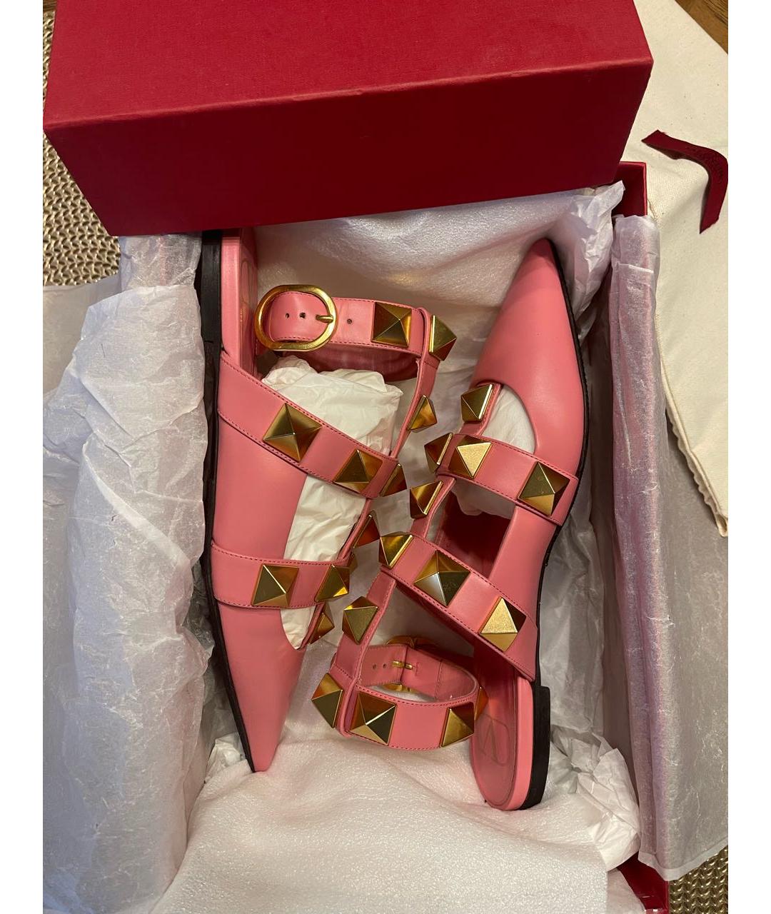 VALENTINO Розовые кожаные туфли, фото 6