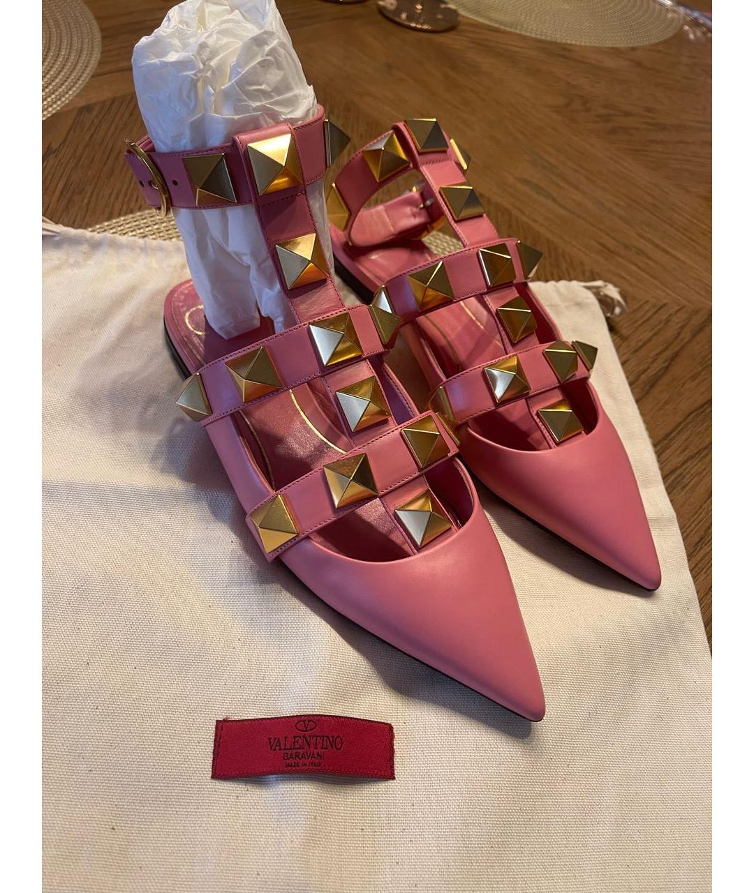 VALENTINO Розовые кожаные туфли, фото 2