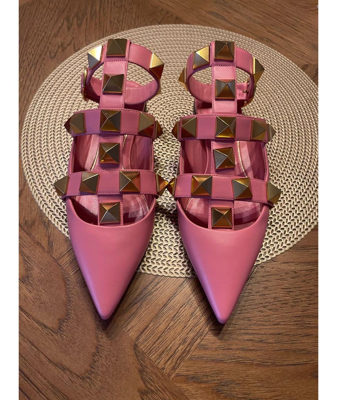 VALENTINO Розовые кожаные туфли, фото 3