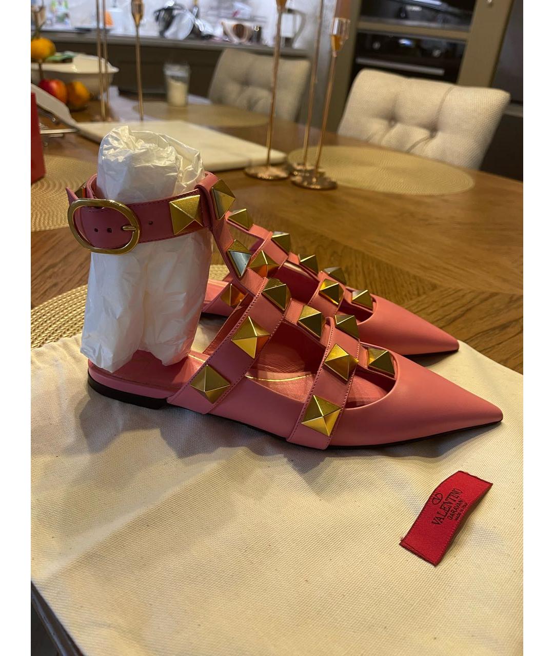 VALENTINO Розовые кожаные туфли, фото 8