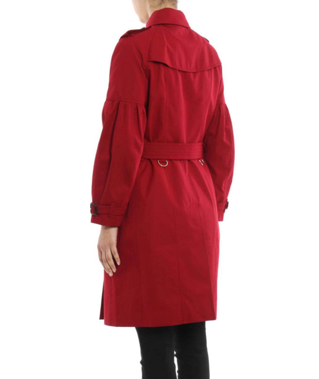 BURBERRY Красное хлопковое пальто, фото 3