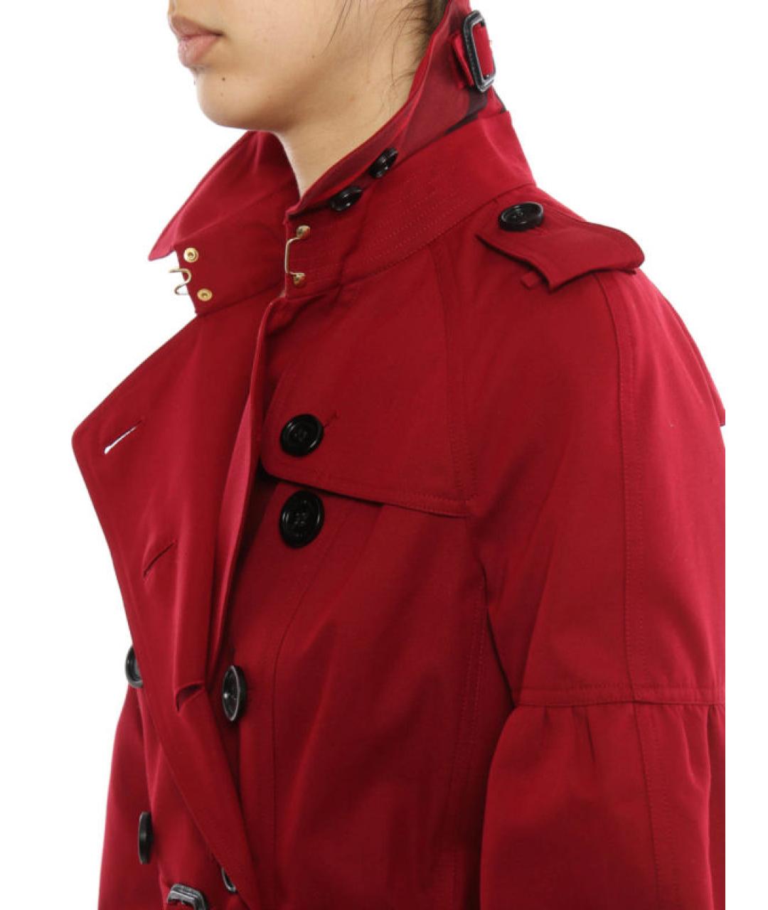 BURBERRY Красное хлопковое пальто, фото 4