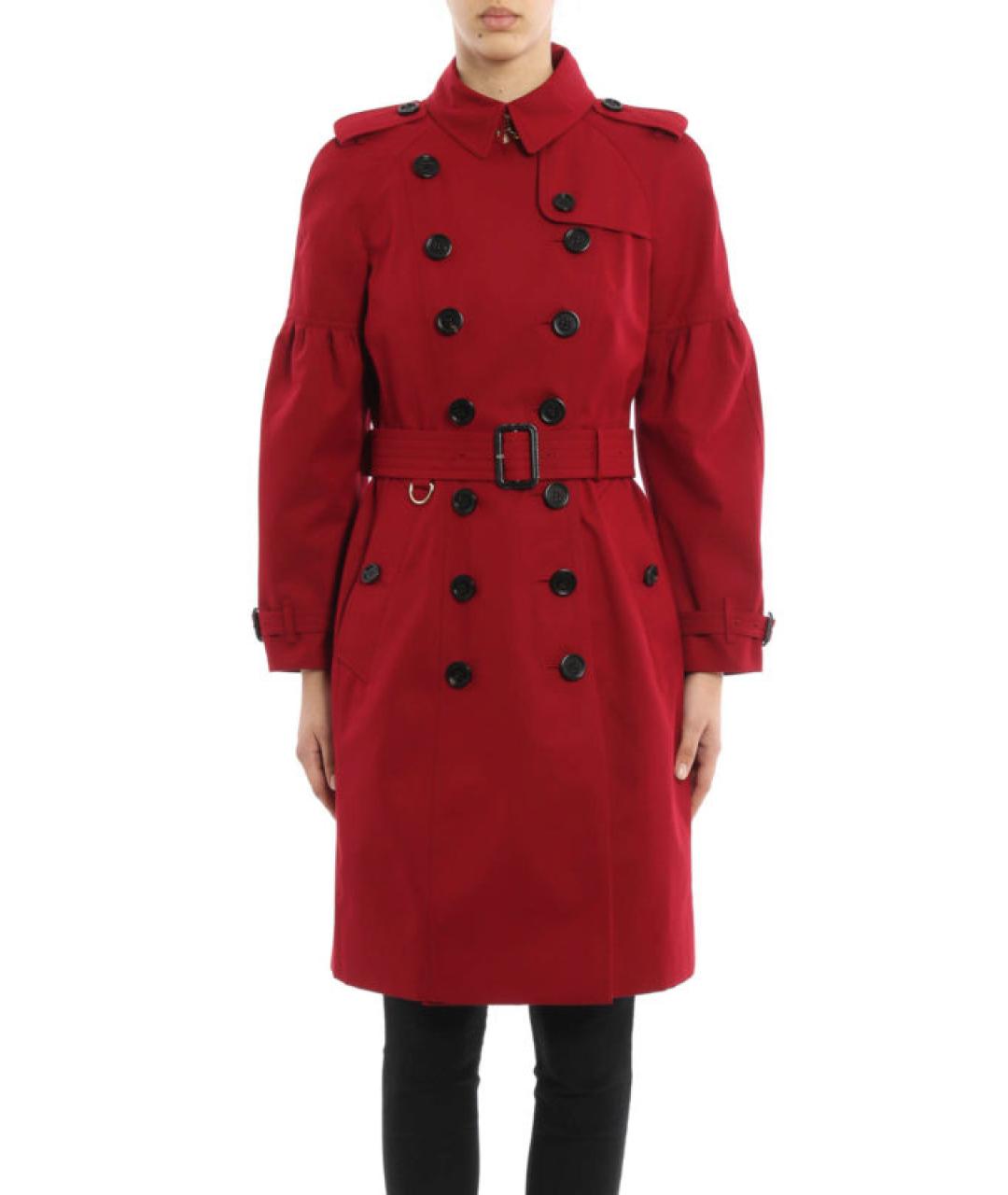 BURBERRY Красное хлопковое пальто, фото 2