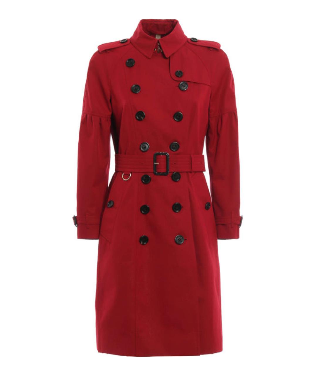 BURBERRY Красное хлопковое пальто, фото 5