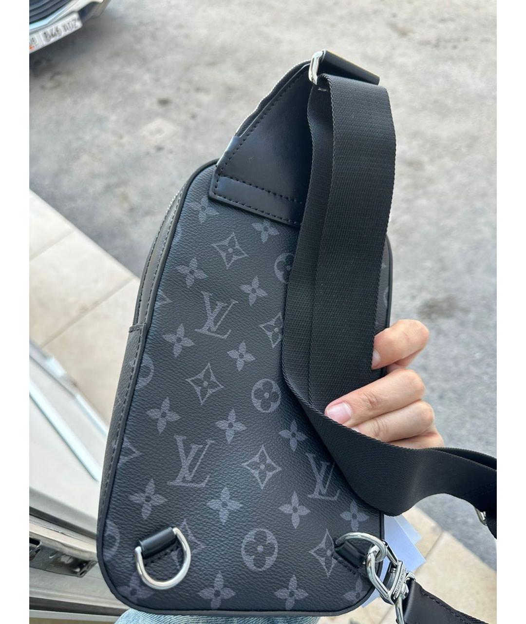 LOUIS VUITTON Черная сумка на плечо из искусственной кожи, фото 5