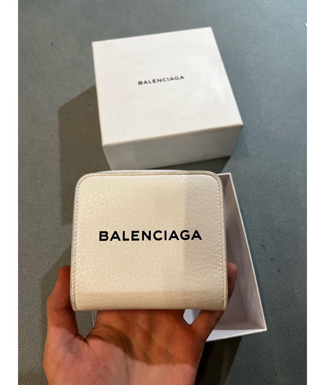 BALENCIAGA Белый кожаный кошелек, фото 5