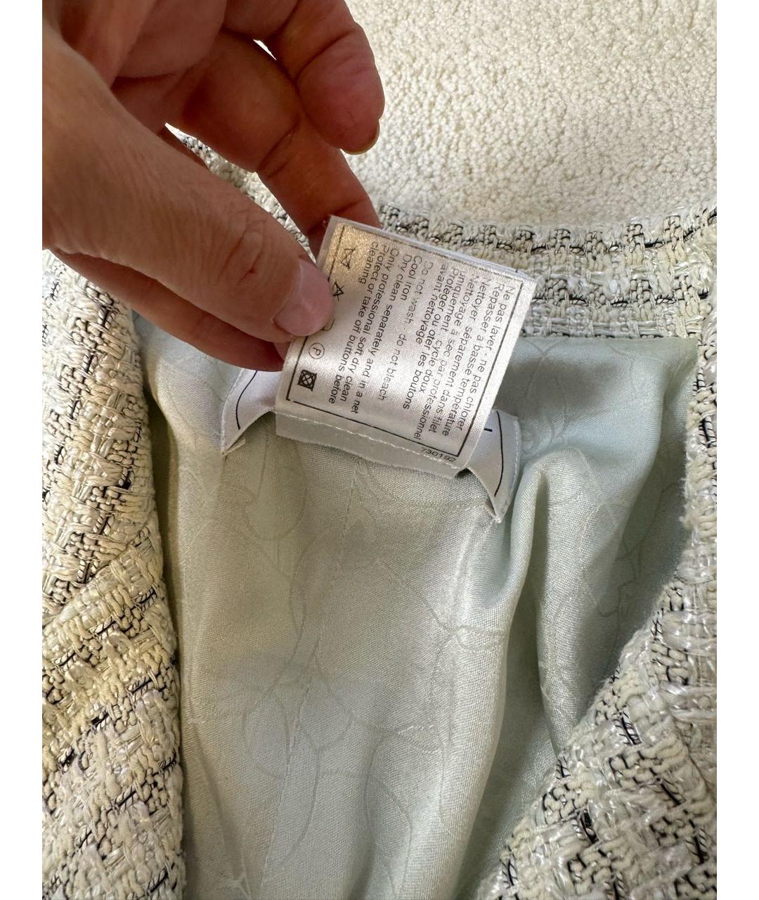 CHANEL Бежевый твидовый жакет/пиджак, фото 4