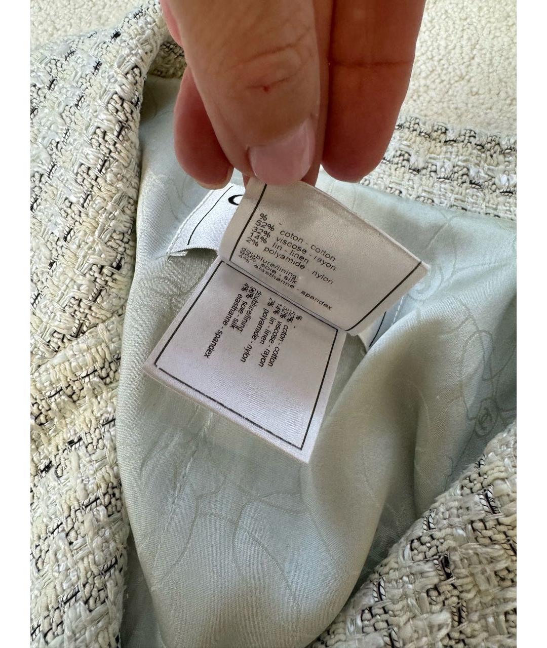 CHANEL Бежевый твидовый жакет/пиджак, фото 3