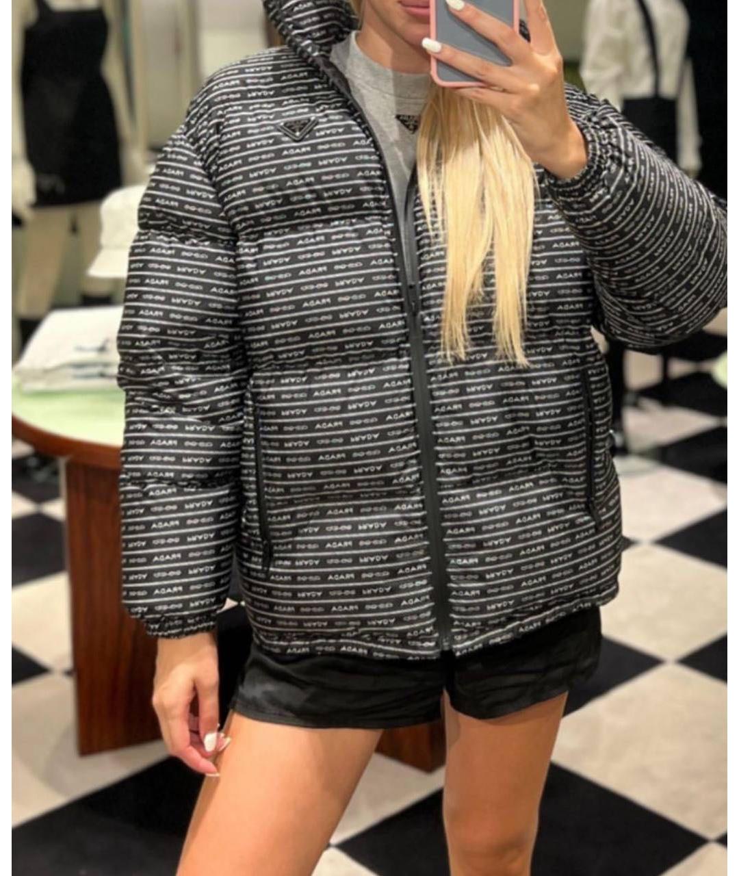 PRADA Черный полиамидовый пуховик, фото 7