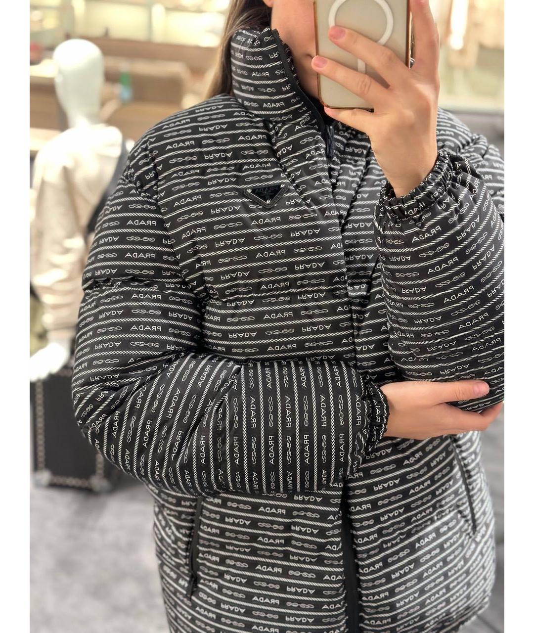 PRADA Черный полиамидовый пуховик, фото 4