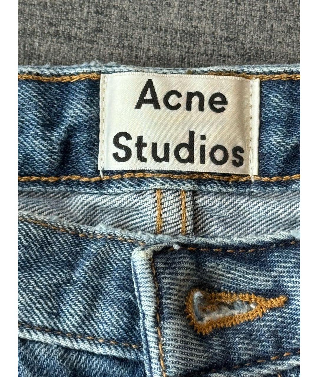 ACNE STUDIOS Синие хлопковые прямые джинсы, фото 3